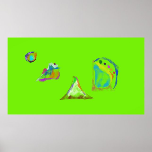 Light Green Simple Abstract Objects Poster (Framsidan)