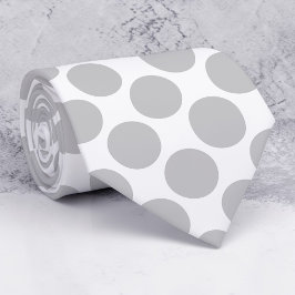 Light Grey Polka Dots on White Custom Necktie Slips