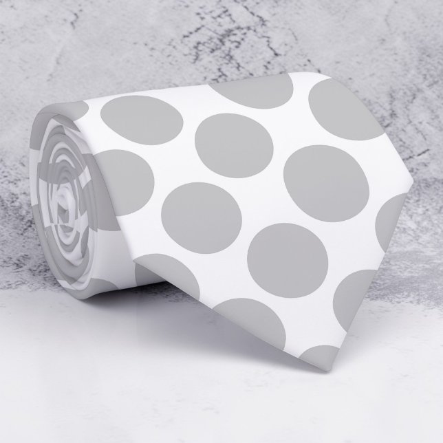 Light Grey Polka Dots on White Custom Necktie Slips (Skapare uppladdad)