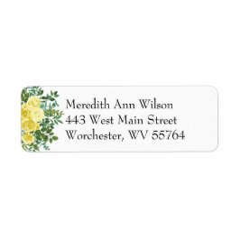 Light Gul ros Vintage Vår bröllop Returadress Etikett