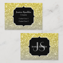Light guld silver grått ombre faux gnistra Monogra Visitkort