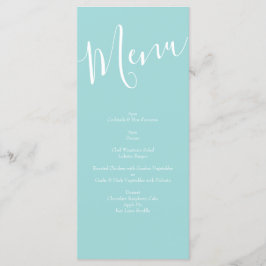 Light Gult Aqua Teal Ro Blommigt Bröllop Menu Meny