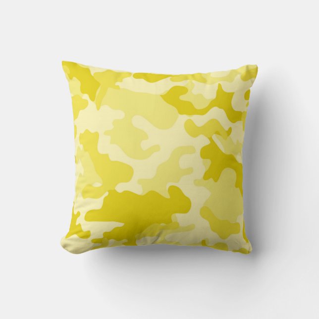 Light Gult Camo Dekorativ kudde (Framsida)