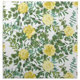 Light Gult Pastel Peony & Ro Blommigt Bröllop Tygservett