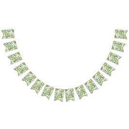 Light Gult Pastel Peony & Ro Blommigt Bröllop Vimplar