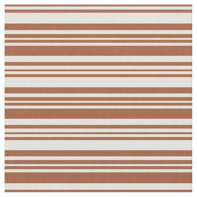 Light Gult & Sienna Linjer Tyg (Närbild)