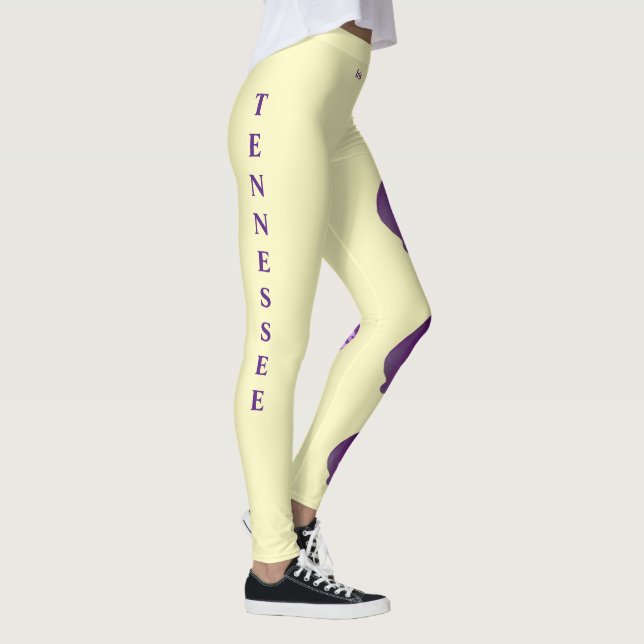 Light Gult Tennessee Iris State Flower Leggings (Höger)