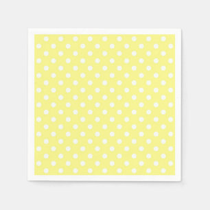 Light Gult White Polka dots Mönster Pappersservett