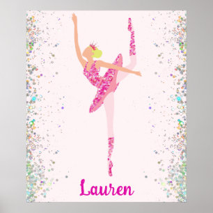Light Hair Rosa Glitter Dress Pirouette Ballerina Poster