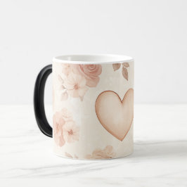Light Hearts Pattern Valentines Magisk Mugg
