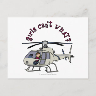 Light Helicopter Girl Vykort