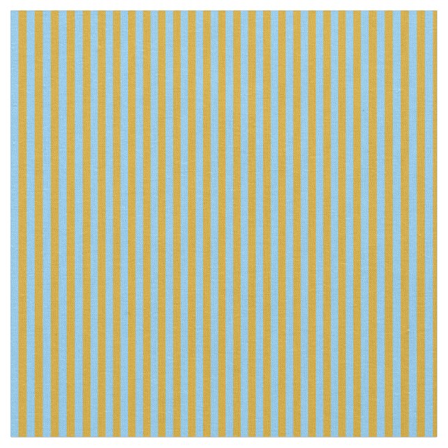 Light Himlar Blue och Goldenrod Färgad Rand Tyg (Närbild)