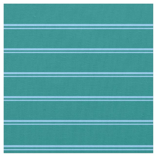 Light Himmel Blue and Teal Stripe Mönster Tyg (Närbild)