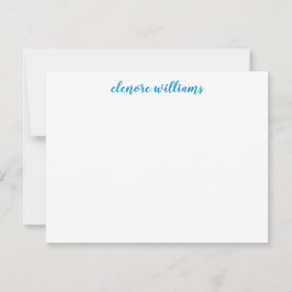 Light Himmel Blue Preppy Modern Elegant Script Anteckningskort