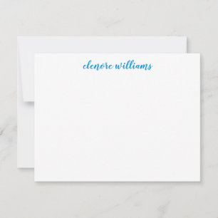 Light Himmel Blue Preppy Modern Elegant Script Anteckningskort