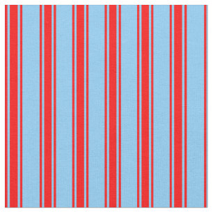 Light Himmel Blue & Red Lining Mönster Tyg