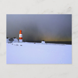 Light House in Winter Snö Vykort