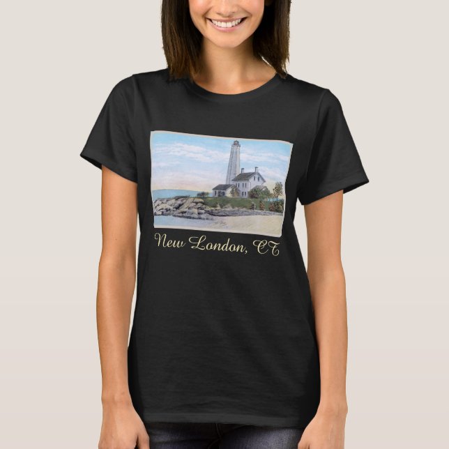 Light House New London CT T Shirt (Framsida)