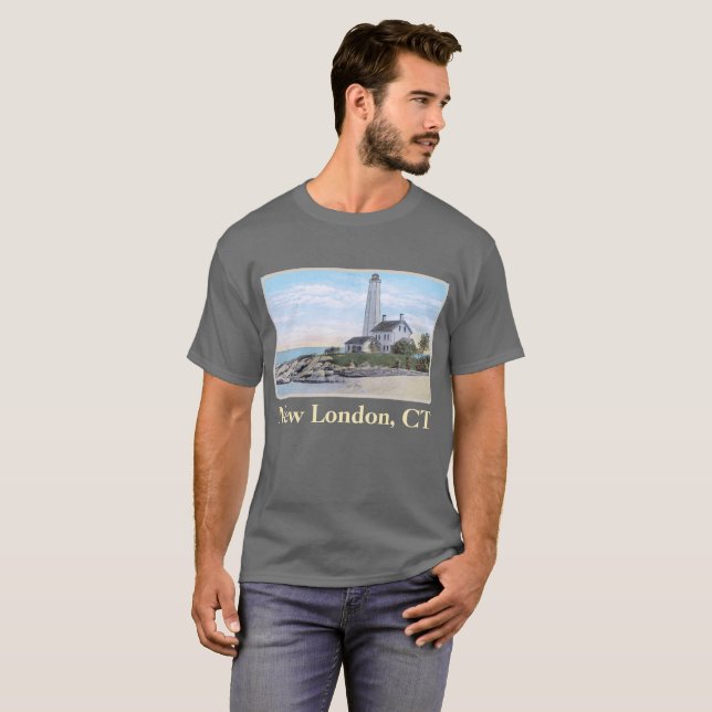 Light House New London CT T Shirt (Hel framsida)