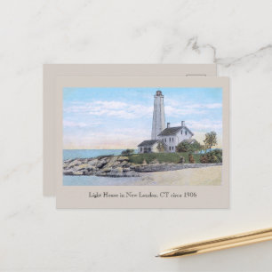 Light House New London CT Vykort
