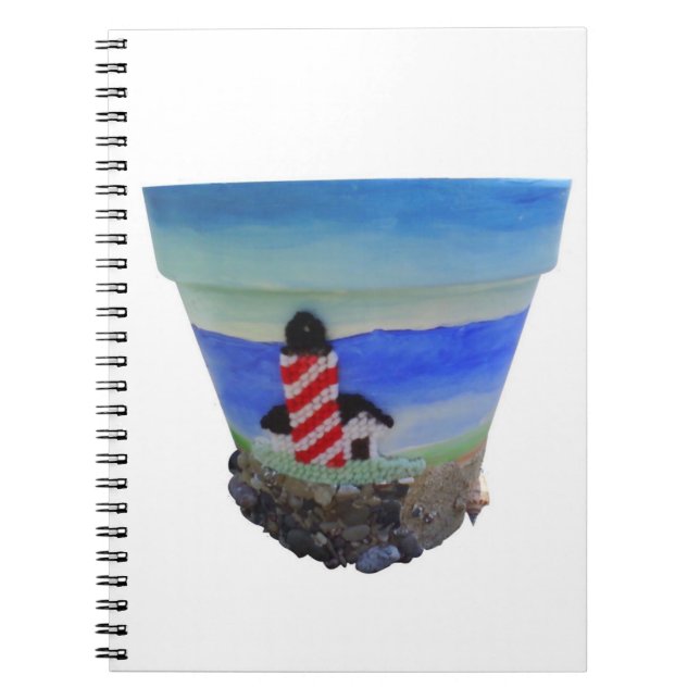 Light House Ocean View Spiral Photo Notebook Anteckningsbok (Framsidan)
