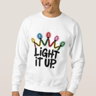 Light It Up — Crown of Christmas Lights Graphic Lång Ärmad Tröja