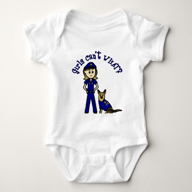 Light K9 Police Girl T-shirt (Framsida)