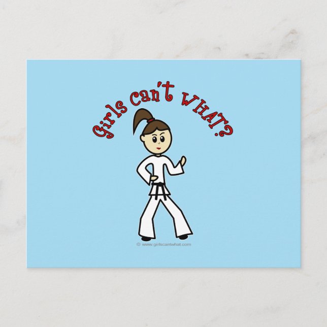 Light Karate Girl Vykort (Framsida)