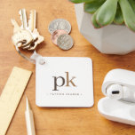 Light Khaki Brown Minimalist Monogram Nyckelring<br><div class="desc">Ljust Khaki Brown minimalistisk monogram-nyckelkedja</div>