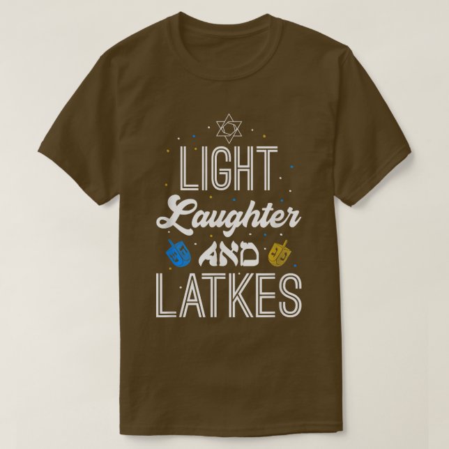 Light Laughter Latkes Hanukkah Jewish Festival Men T Shirt (Design framsida)