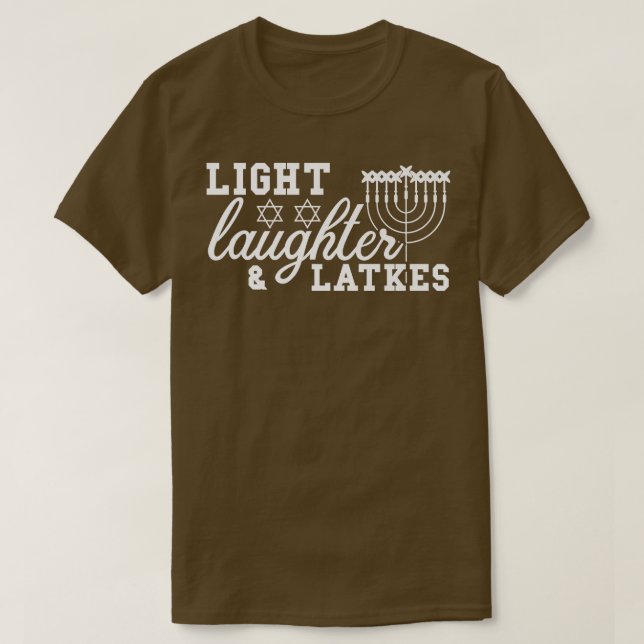 Light Laughter Latkes Hanukkah Jewish Festival Men T Shirt (Design framsida)