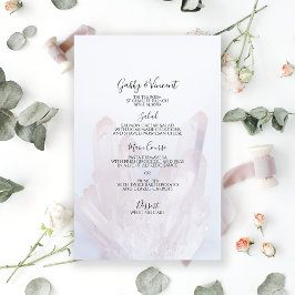 Light Lavender Lila Crystals Bröllop Menu
