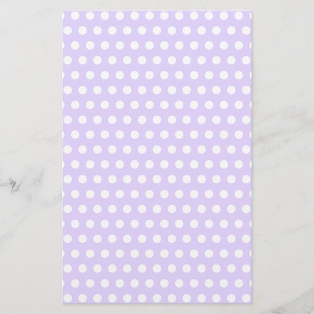 Light Lavender med White Polka dots Brevpapper (Framsida)