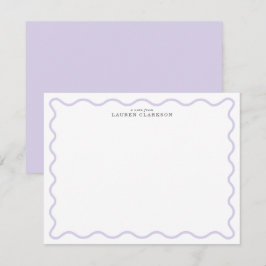 Light Lavender Modern Wavy Border Note card Inbjudningar