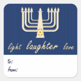 Light Ldotter Kärlek Hanukkah Gift Märkre Fyrkantigt Klistermärke