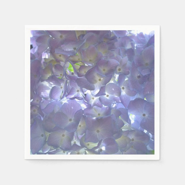 Light lila blommigt Lavender Hydrangeas Pappersservett (Framsidan)