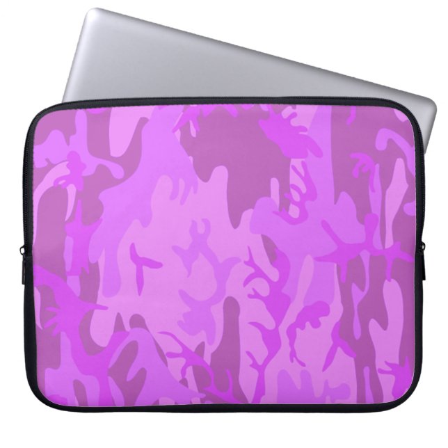 Light Lila Camouflage Mönster Laptop Fodral (Framsidan)