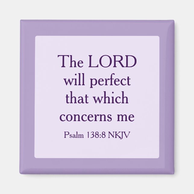 Light Lila Christian Faith Bible Verse Scripture Magnet (Framsidan)