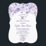 Light Lila Dusty Blue Blommigt 30års födelsedag Pa Inbjudningar<br><div class="desc">Elegant Light Lila Dusty Blue Blommigt Card design. Fantastisk vattenfärgpalett med elegant: lätt lila,  lavendelfärgade nyanser och dammblått. Mjuka vattenfärgblommor och vackert typsnitt. Använda Anpassa verktyg om du vill lägga till din information. Om du vill ha matchande objekt kan du besöka Min Light Lila Dusty Blue Blommigt Collection.</div>