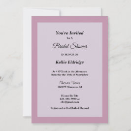 Light Lila Framed Inbjudningskort för möhippan