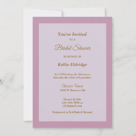 Light Lila Framed Inbjudningskort för möhippan