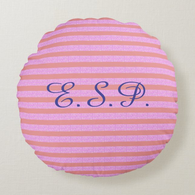 Light Lila Geometric Rand Rund Kudde (Framsidan)