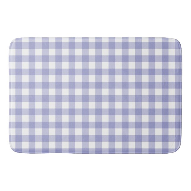 Light Lila Lavender Gingham Buffalo Check Pached Badrumsmatta (Framsidan)