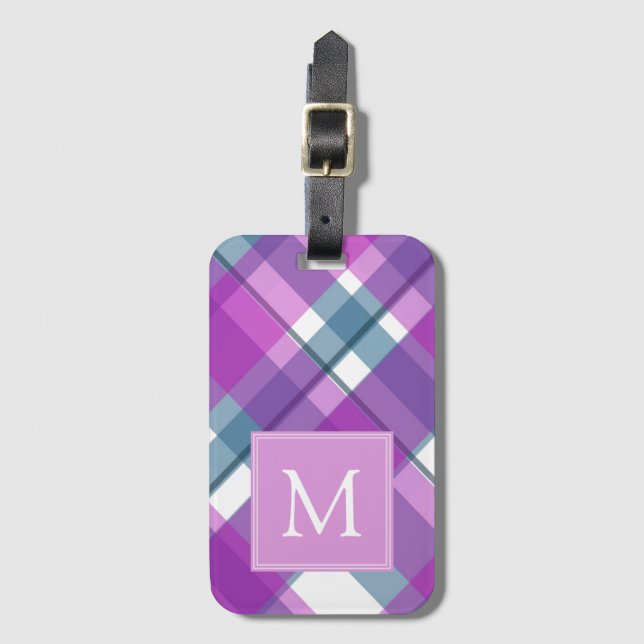 Light Lila Play Monogram Bagagebricka (Framsida vertikal)