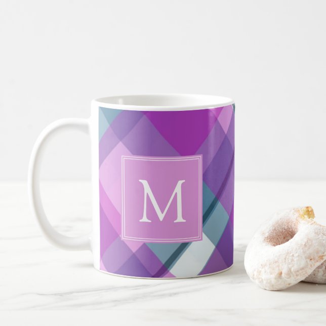Light Lila Play Monogram Kaffemugg (Med munk)
