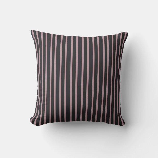 Light Mauve and Thunder Gray Stripes Kudde (Framsida)