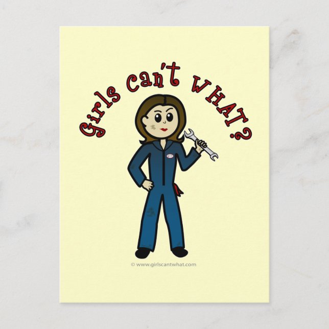 Light Mechanic Girl Vykort (Framsida)