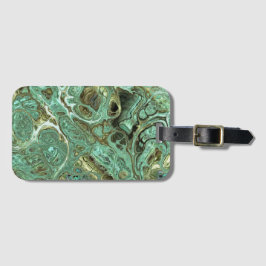 Light Milky Teal Marble Swirl Luggage Tag Bagagebricka