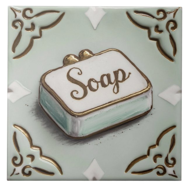 Light Mint Blue Pub av Soap Funny Toilet Bathroom Kakelplatta (Framsidan)