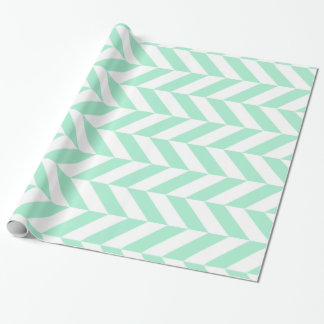 Light Mint Grönt Chevron Mönster Presentpapper